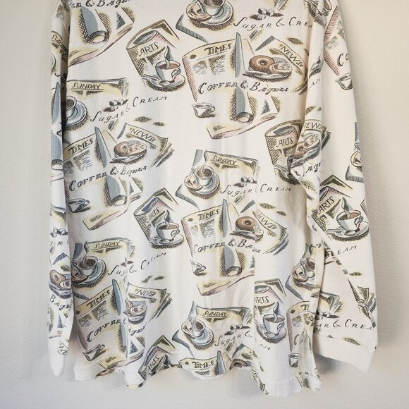 Relevant Products All Over Print Breakfast Theme Long Sleeve Tee L Cotton VTG90' - Picture 9 of 16